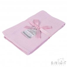 CBP60-P: Pink Deluxe Personalisation Cellular Cotton Roll Blanket